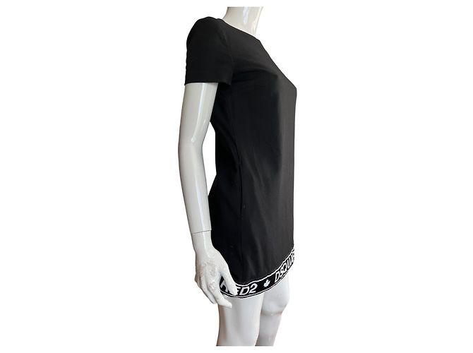 Dsquared2 Mini Kleid aus Wolle Schwarz - Ansicht 3