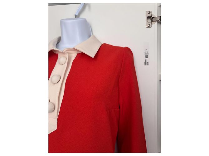 Vestido rojo See by Chloé con ribetes blancos Roja - vista 4