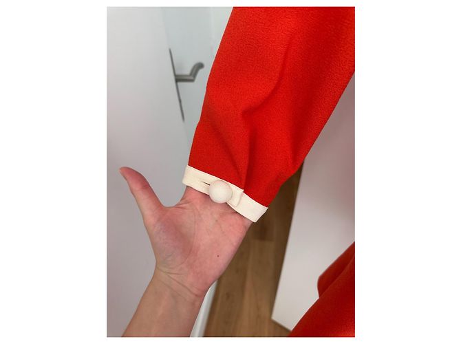 Vestido rojo See by Chloé con ribetes blancos Roja - vista 7