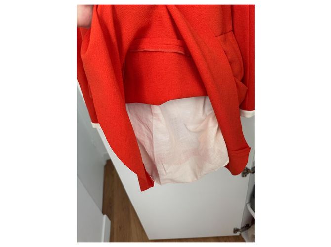 Vestido rojo See by Chloé con ribetes blancos Roja - vista 8
