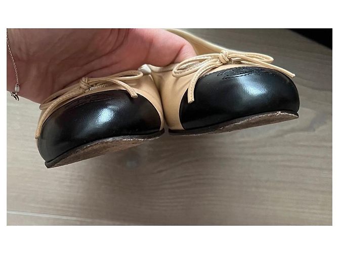 Cambon Chanel Manoletinas Beige - vista 3