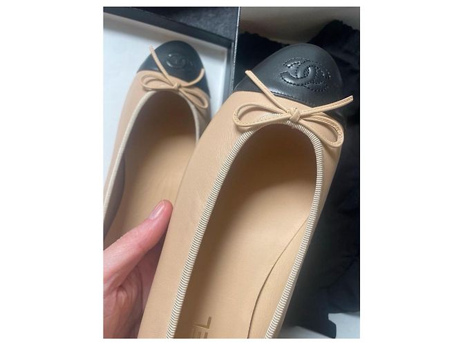 Cambon Chanel Manoletinas Beige - vista 4