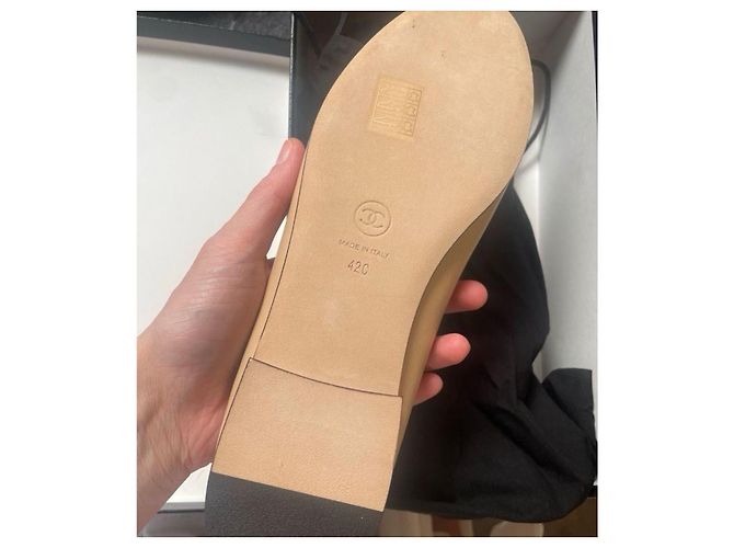 Cambon Chanel Manoletinas Beige - vista 6