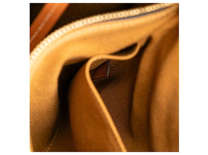 Céline Cabas vertical en toile enduite Triomphe petit modèle marron de Celine Marron foncé - vue 8