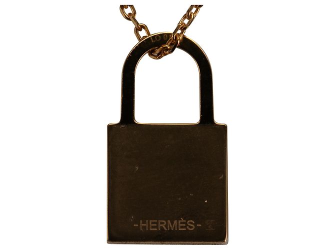 Collana Pendente O Kelly in Oro Placcato e Swift Hermès D'oro - vista 3