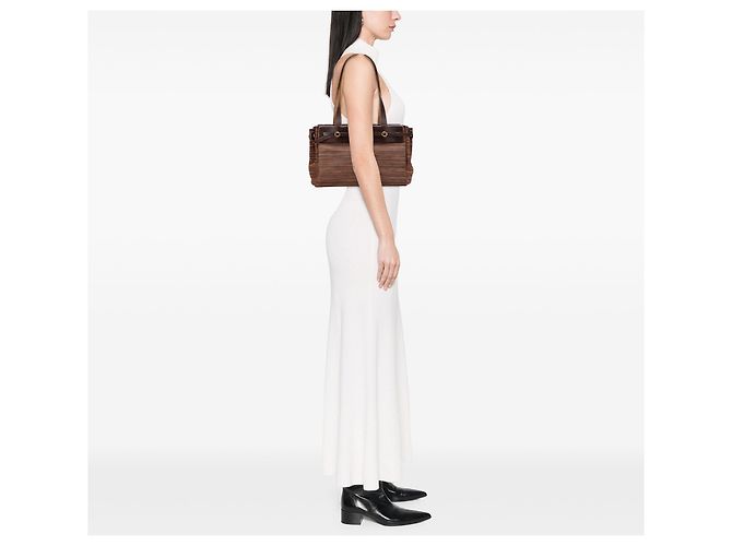 Hermès Brown Vibrato Herbag Cabas PM Marrone scuro - vista 10