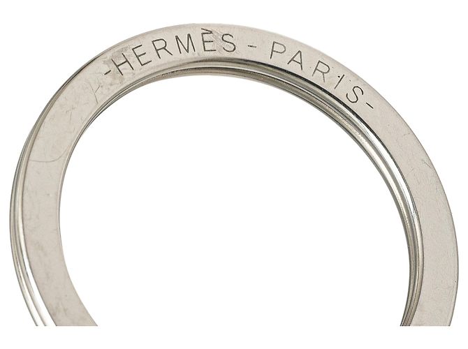 Ring Chaveiro Carmen Uno Dos em couro de cordeiro Milo amarelo da Hermès Cinza - vista 3