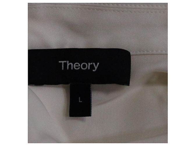Polo Oversized Theory in Seta Bianca Bianco Crudo - vista 5