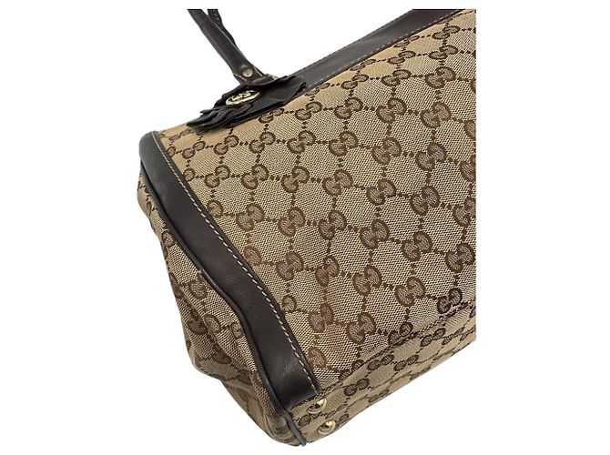 Borsa Trophy Tote GG in tela Gucci Marrone - vista 8