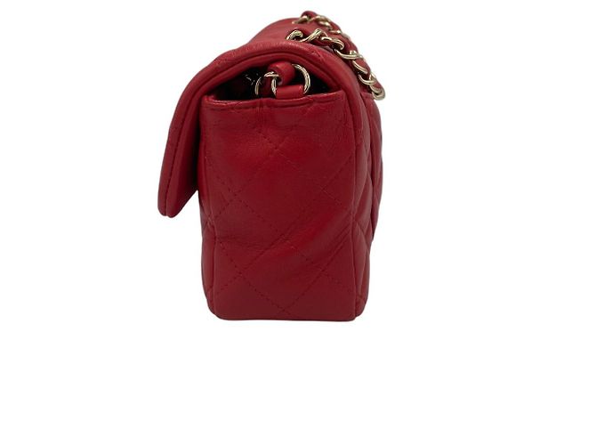 Chanel Classico Double Flap Piccolo Pelle di Agnello Rosso Oro - vista 5