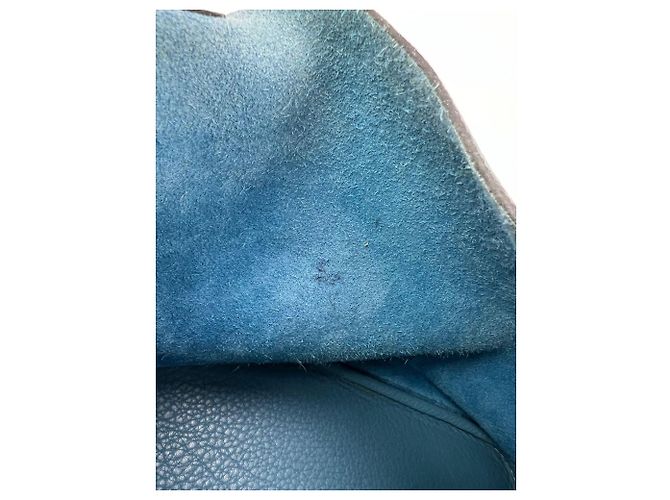 Borsa a mano in pelle blu Taurillon Clemence Picotin 22 MM di Hermès - vista 6