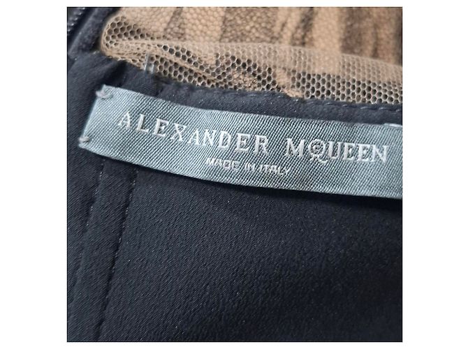 Abito al ginocchio Alexander McQueen in poliamide nera Nero - vista 3