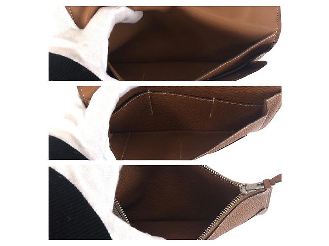 Portafoglio lungo Hermès Dogon GM in Taurillon Clémence Metallico Bronzo - vista 5