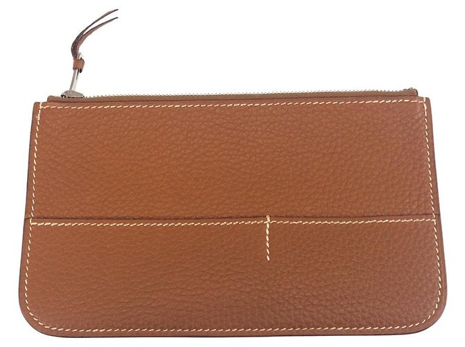 Portafoglio lungo Hermès Dogon GM in Taurillon Clémence Metallico Bronzo - vista 9