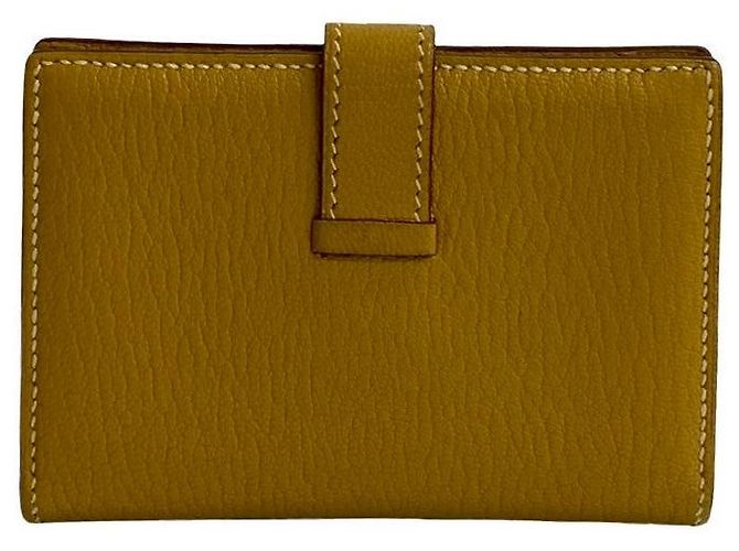 Tarjetero de cabra Béarn de Hermès Amarillo - vista 3