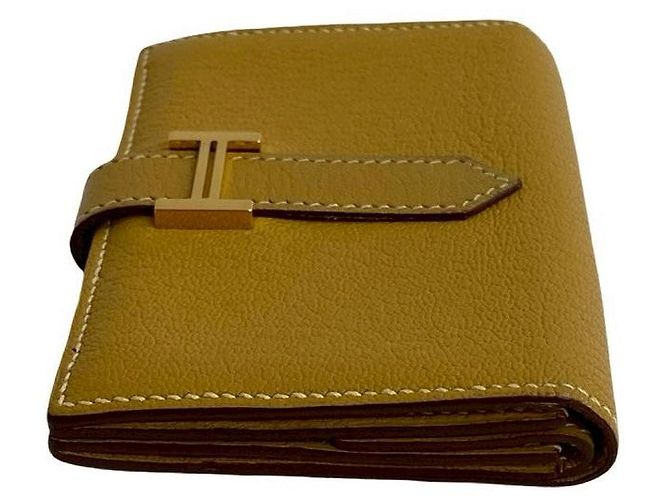 Tarjetero de cabra Béarn de Hermès Amarillo - vista 5