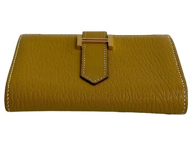 Tarjetero de cabra Béarn de Hermès Amarillo - vista 7