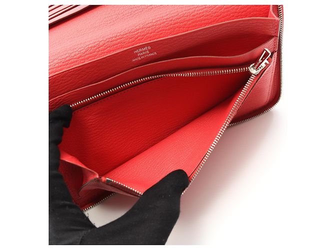 Portafoglio Lungo Azap Combine in Capra Hermès Rosa - vista 9