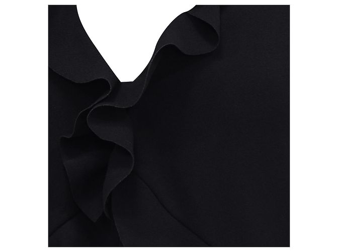 IRO Rüschentop aus schwarzem Polyester - Ansicht 2