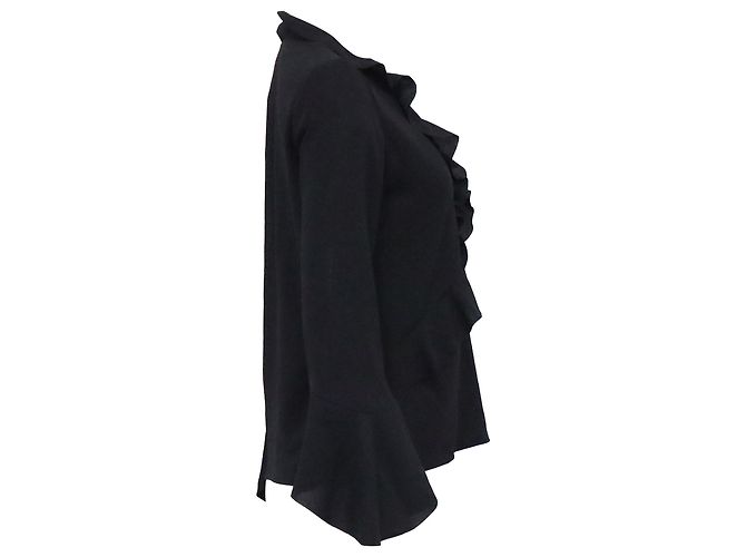 IRO Rüschentop aus schwarzem Polyester - Ansicht 3