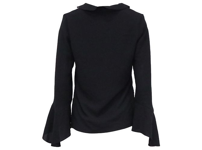 IRO Rüschentop aus schwarzem Polyester - Ansicht 4