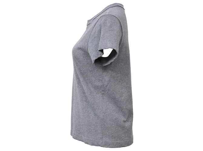 Camiseta de algodón gris con efecto brillante Alexander Wang - vista 2