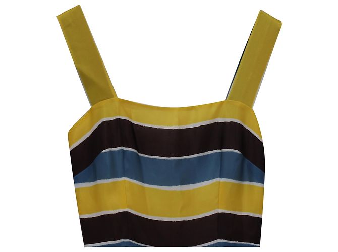Gestreiftes Midi-Kleid aus mehrfarbigem Seidenstoff von Dolce & Gabbana Mehrfarben - Ansicht 2