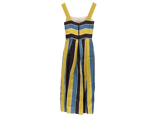 Gestreiftes Midi-Kleid aus mehrfarbigem Seidenstoff von Dolce & Gabbana Mehrfarben - Ansicht 3