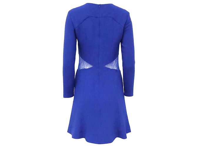 Sandro Spitzen-Ausschnittkleid aus blauer Polyester - Ansicht 3