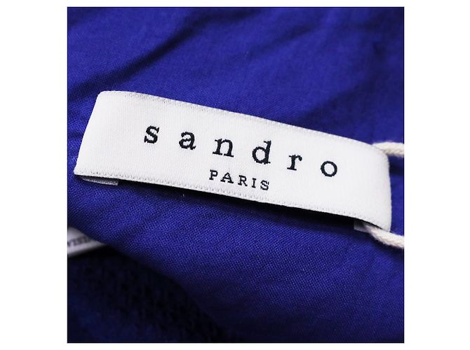 Sandro Spitzen-Ausschnittkleid aus blauer Polyester - Ansicht 4