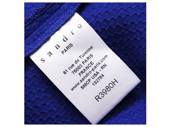 Sandro Spitzen-Ausschnittkleid aus blauer Polyester - Ansicht 5