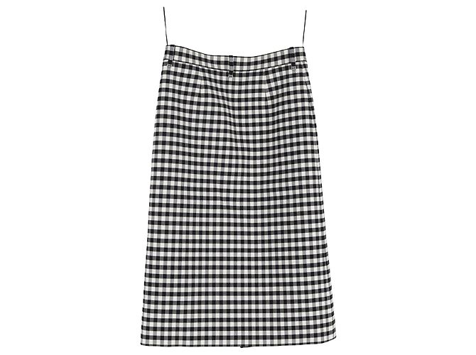 Everyday Balenciaga Gingham Woven Midi-Rock aus schwarzem Polyester - Ansicht 2