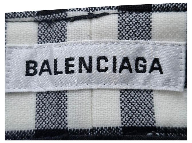 Everyday Balenciaga Gingham Woven Midi-Rock aus schwarzem Polyester - Ansicht 3