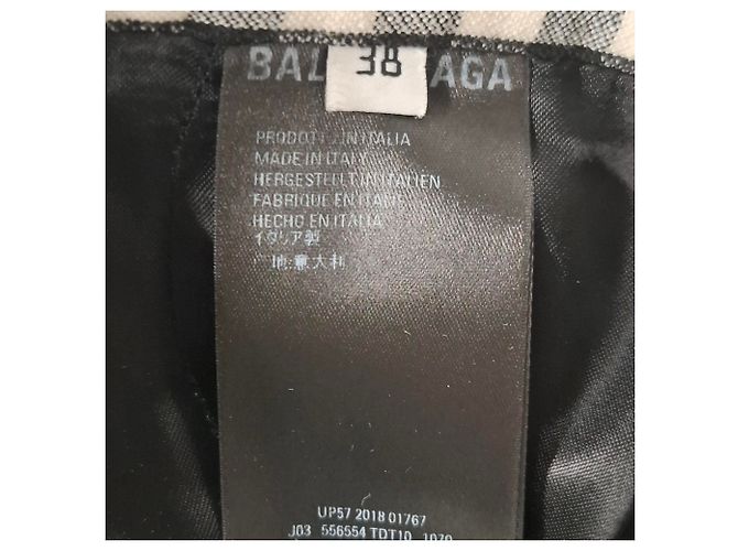 Everyday Balenciaga Gingham Woven Midi-Rock aus schwarzem Polyester - Ansicht 5