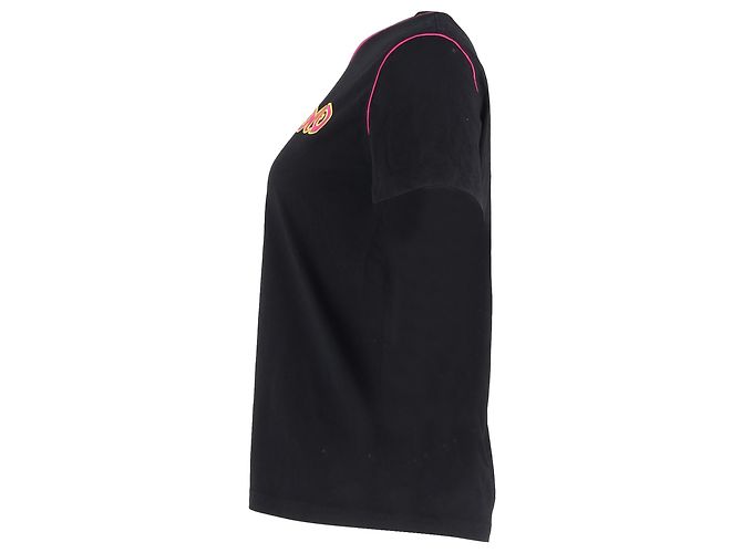Camiseta de algodão preta com logo bordado Moschino - vista 2