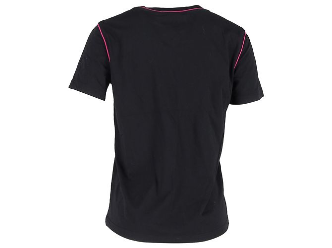 Camiseta de algodão preta com logo bordado Moschino - vista 3