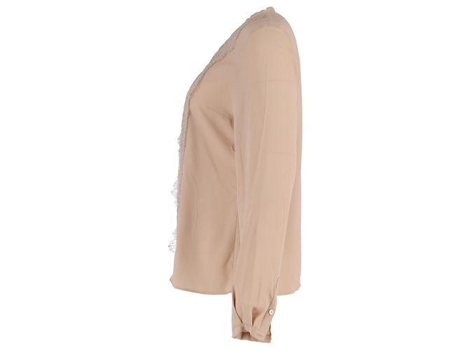 Beige Polyesterbluse mit Spitzenbesatz von Alexander McQueen - Ansicht 2