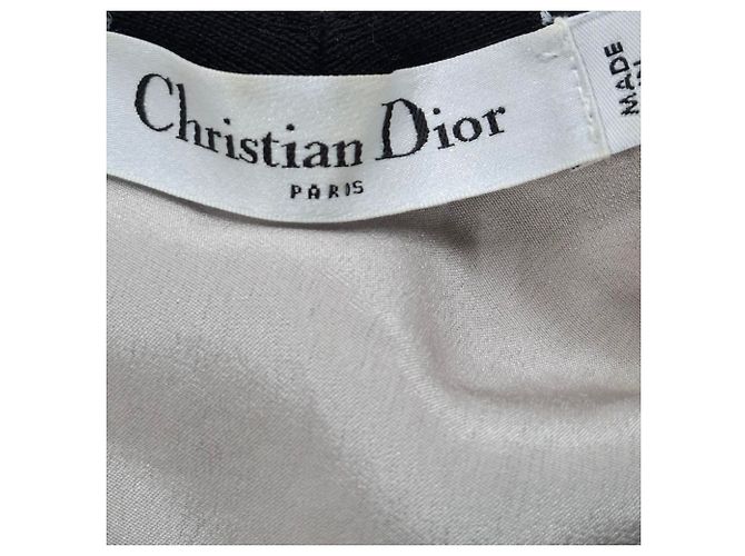 Christian Dior asymmetrisches Spitzenkleid aus schwarzem Polyester - Ansicht 3