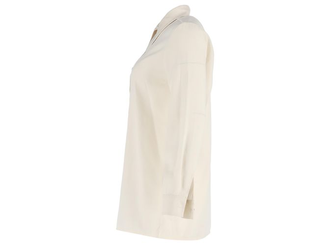 Camicia button-down a maniche lunghe Jil Sander in cotone crema Bianco Crudo - vista 2