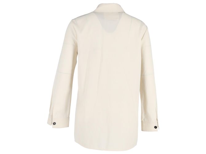 Camicia button-down a maniche lunghe Jil Sander in cotone crema Bianco Crudo - vista 3