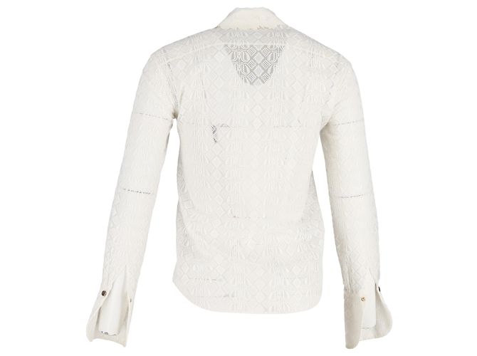 Chloé Spitzen-Bluse aus weißem Polyester Roh - Ansicht 3