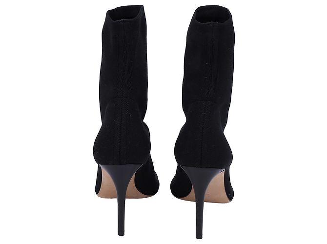 Victoria Beckham Stretch-Knit Open-Toe Sock Boots in Black Polyester - view 7