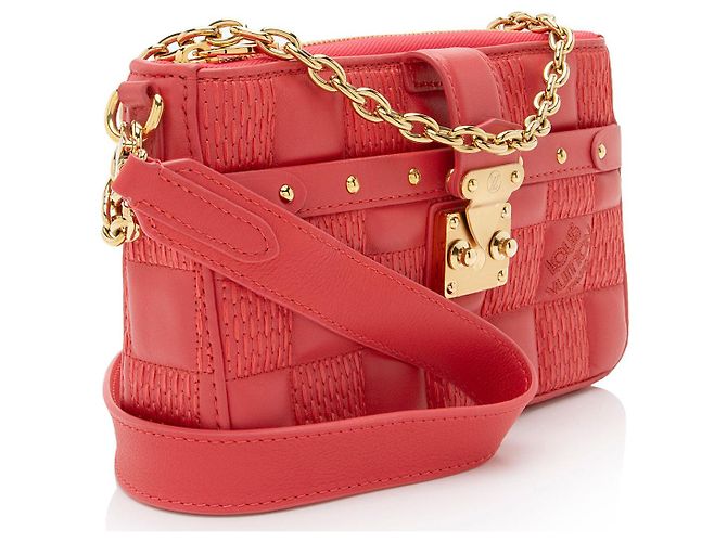 Pochette Troca in agnello Damier di Louis Vuitton Rosso - vista 2