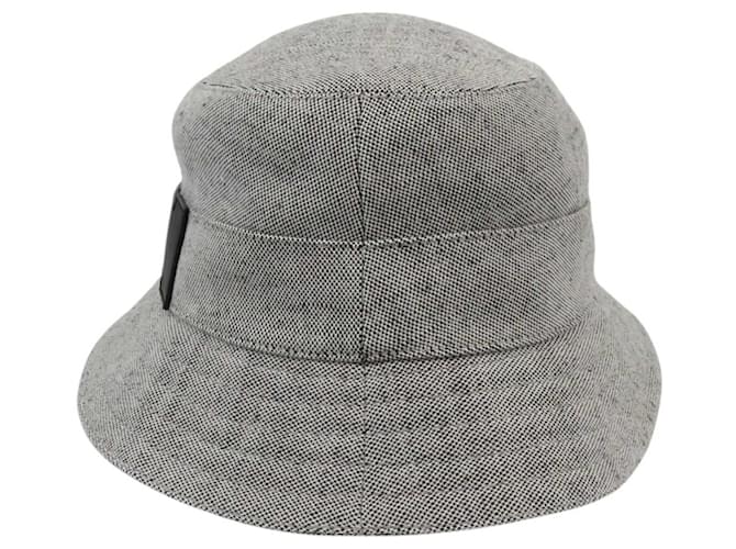 Hermès Cappello in lino, cotone e pelle Hermes Fred Sangle H Nero - vista 3
