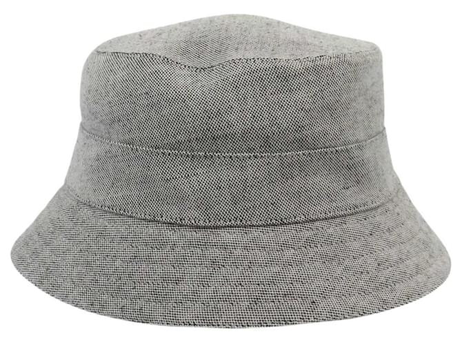Hermès Cappello in lino, cotone e pelle Hermes Fred Sangle H Nero - vista 4