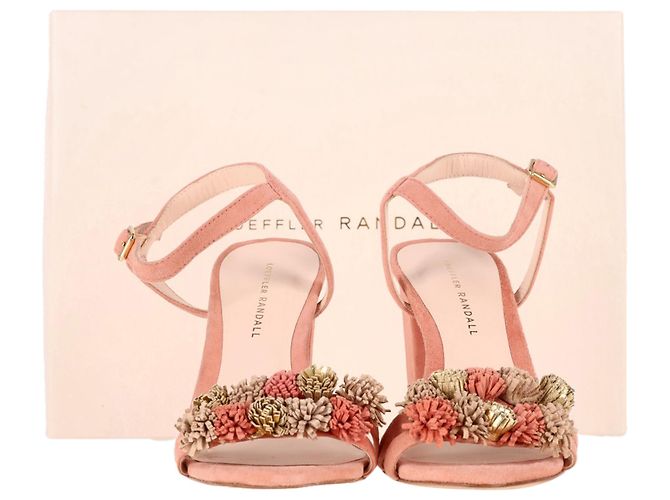 Sandalias de tacón adornadas con borlas Loeffler Randall en ante melocotón - vista 6