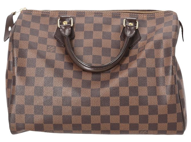 Louis Vuitton Speedy Bandoulière 30 en toile marron Rouge - vue 3