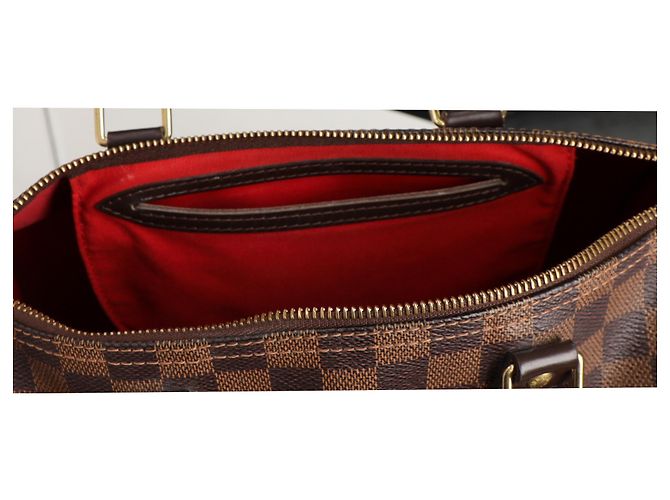 Louis Vuitton Speedy Bandoulière 30 en toile marron Rouge - vue 7