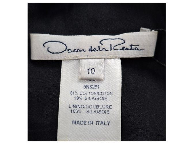 Abito Mini Stampato Floreale Oscar De La Renta in Cotone Nero e Bianco - vista 3