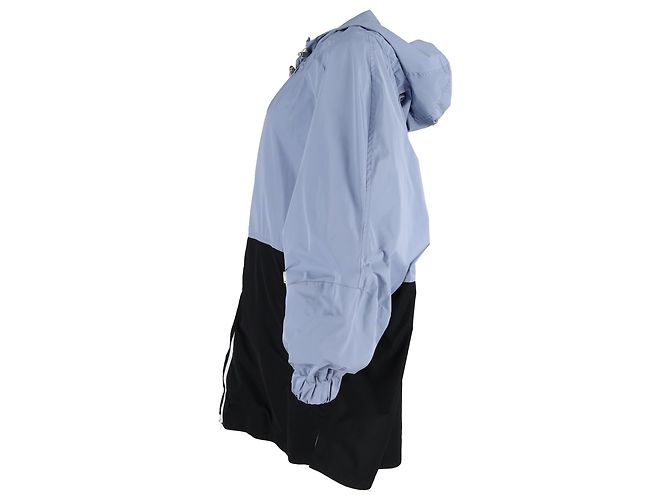 Marni Farbblock Regenjacke mit Reißverschluss und langen Ärmeln aus blauer Nylon - Ansicht 2